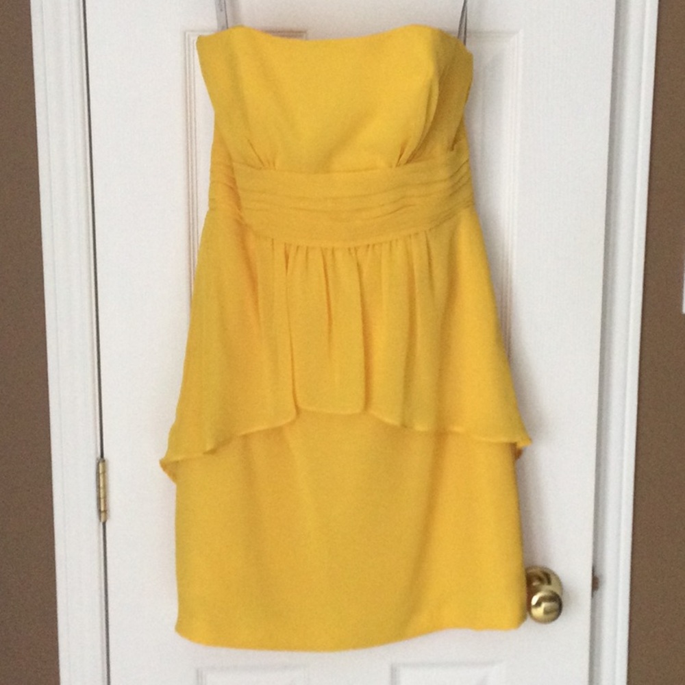 Alfred Angelo Canary Yellow Strapless Mini Dress - Picture 5 of 15